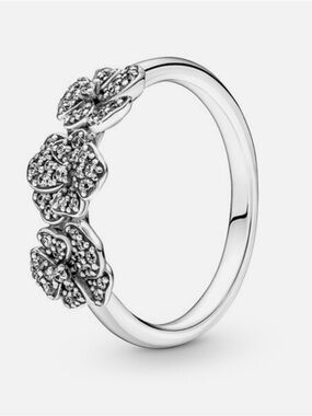 Pandora Triple Pansy Floral Ring - Silver
